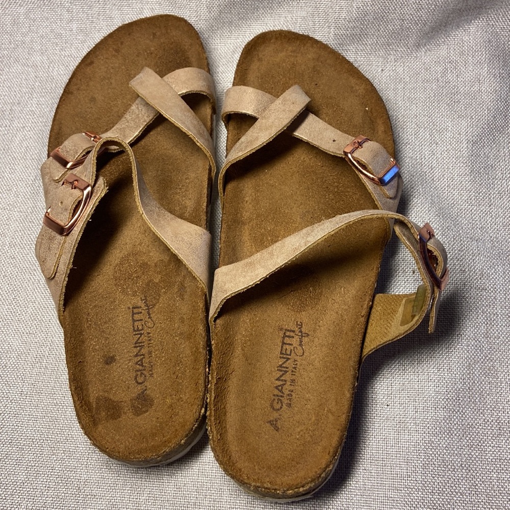 A Giannetti Synthetic Leather Mules Sandal Cork Footbed. Size 8,5 - Picture 4 of 8
